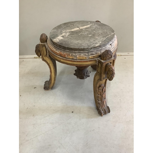 1118 - A pair of 19th century circular marble topped vase stands, diameter 42cm, height 40cm. Condition - p... 