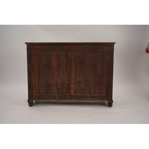 1141 - A Regency ormolu mounted rosewood and mahogany side cabinet, with brass front top and two silk pleat... 
