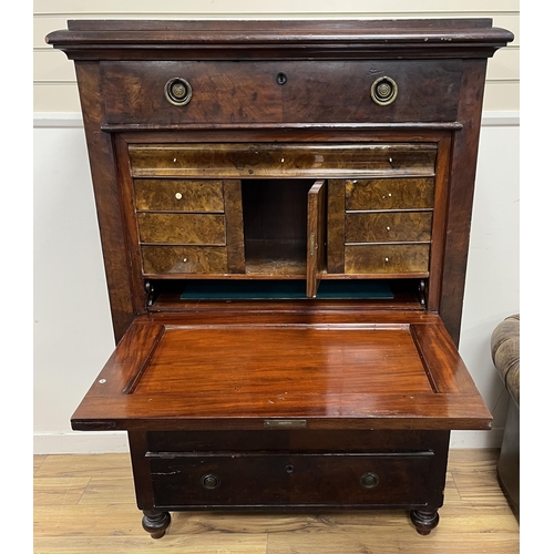 1155 - A 19th century French secretaire abattant, width 106cm, depth 56cm, height 155cm. Condition - fair... 