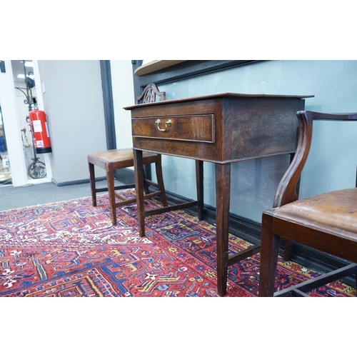 1163 - An 18th century oak side table, width 79cm, depth 49cm, height 75cm. Condition - poor to fair
