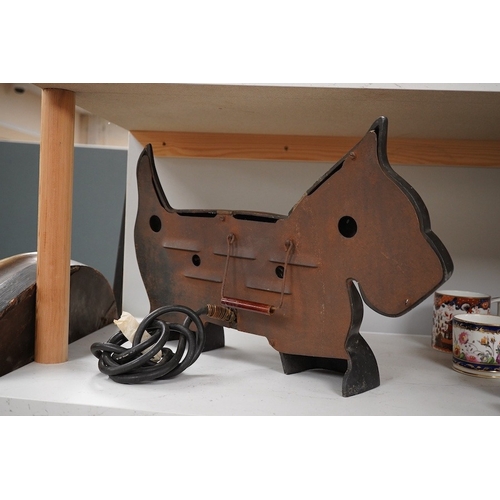 1324 - An Art Deco 1930s Zooray Highland Terrier electric heater, 51cm wide. Condition - fair, untested... 