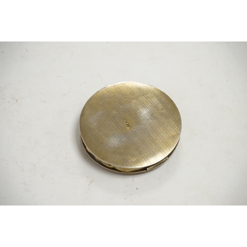 1839 - An early to mid 20th century Soviet Union 875 gilt white metal and enamel circular compact, 1927-195... 