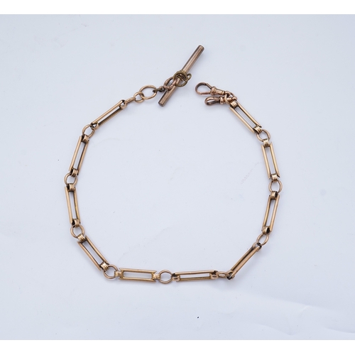 62 - A continental 18k gold open faced keyless lever pocket watch, with a 9ct albert, the watch with Roma... 