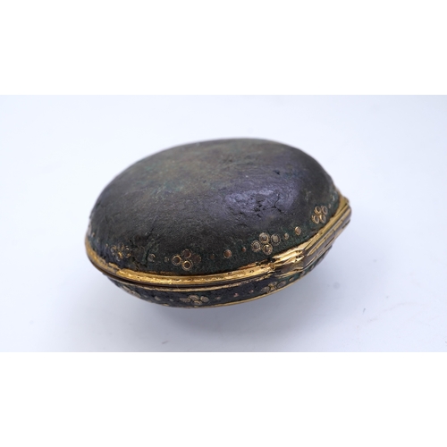 64 - An 18th century gilt metal and leather pair cased key wind verge pocket watch by Samuel Adams, Broml... 