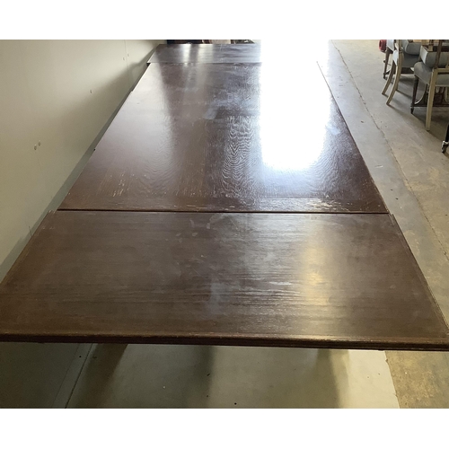 20 - A Spanish style rectangular carved oak refectory table, width 180cm, depth 100cm, height 78cm. Condi... 