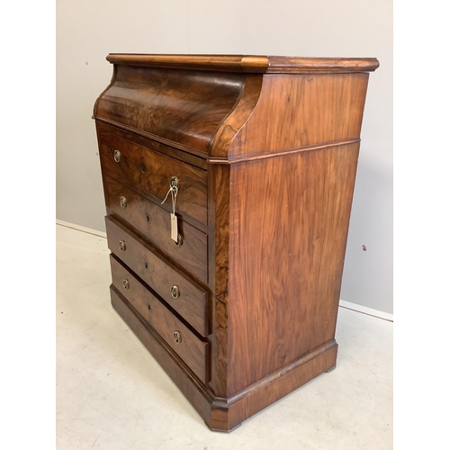 34 - A 19th century French figured walnut enclosed washstand, width 80cm, depth 44cm, height 95cm. Condit... 