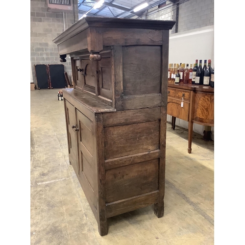 54 - An 18th century oak Duodarn, width 143cm, depth 55cm, height 152cm. Condition - fair