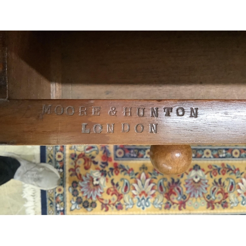66 - A Victorian satin birch chest of drawers, stamped Moore and Hunton, London, width 104cm, depth 51cm,... 