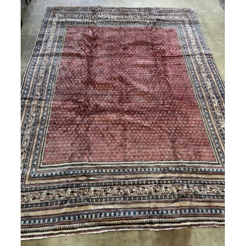 141 - A red ground Araak carpet, 330 x 240