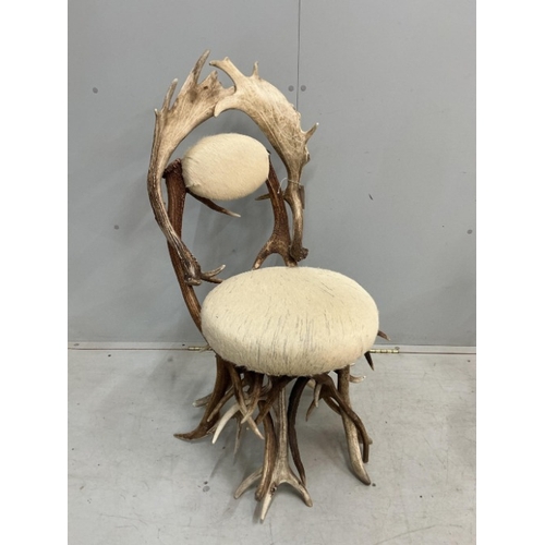 180 - Danilo Shirato for Alps Atmosphere, Sarl, a pair of Italian 'Fallen Antler' side chairs with blond s... 