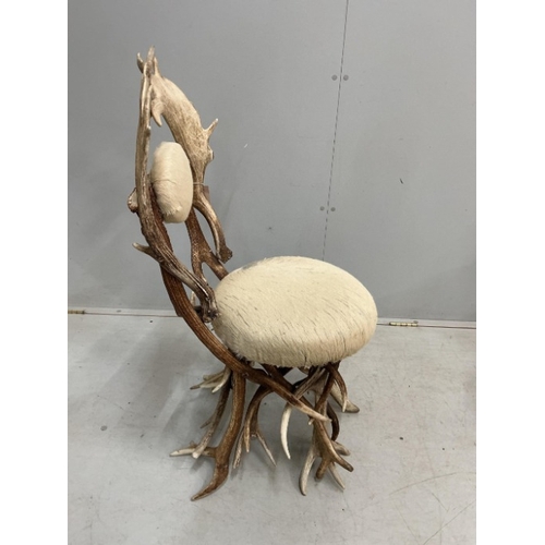 180 - Danilo Shirato for Alps Atmosphere, Sarl, a pair of Italian 'Fallen Antler' side chairs with blond s... 