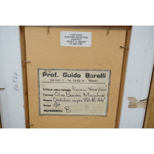 706 - J. Henderson, mid century oil on board, Street scene, signed and dated '67, unframed.