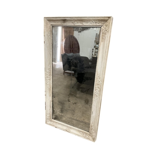 87 - A Victorian rectangular painted wood and composition wall mirror, width 65cm, height 125cm