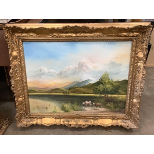 91 - Eleven modern landscape oils on canvas and three prints