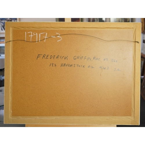 134 - § Frederick Griffin (1906-1976) 
'Butte, Paris' 
signed lower right, 
titled lower left, 
oil on boa... 