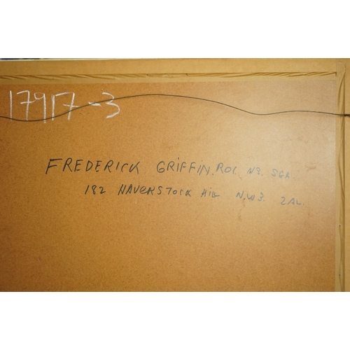 134 - § Frederick Griffin (1906-1976) 
'Butte, Paris' 
signed lower right, 
titled lower left, 
oil on boa... 