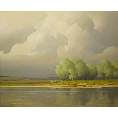 142 - § Pierre de Clausade (French, 1910-1975) 
'Rive de la Loire' 
signed lower left, 
oil on canvas, 
45... 