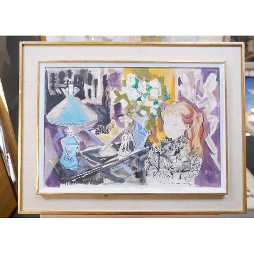 144 - § Emilio Grau-Sala (Spanish, 1911-1975) 
Girl with red hair in an interior,
1956, 
signed and dated ... 