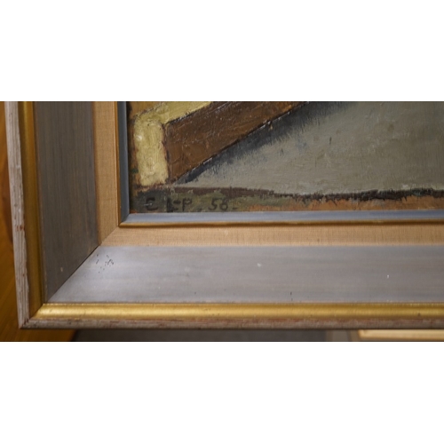 161 - § Clarisse Loxton-Peacock, later Lady Dunnett. (Hungarian, 1926-2004) 
Still life of bottles, a book... 