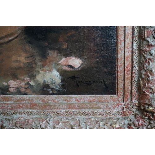 10 - § Fernand Toussaint  (Belgian, 1873–1956)Still life study of mixed flowers in a vase,signed lower ri... 