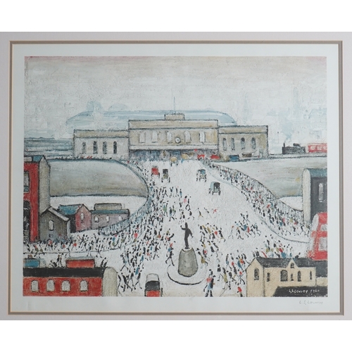 18 - § Laurence Stephen Lowry RBA, RA  (1887-1976)'Station Approach'signed in pencil to the margin lower ... 