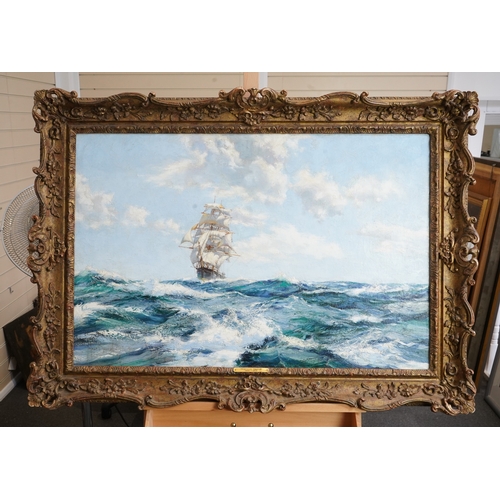 19 - § Montague Dawson RSMA, FRSA  (1890-1973)'Fair Wind Aft'signed lower left,oil on canvas,60cm x 90cmP... 