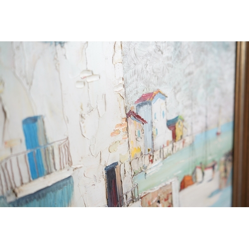 40 - § Cecil Rochfort D'Oyly John  (1906-1993)'Coastal Town, French Riviera'signed lower left,oil on boar... 