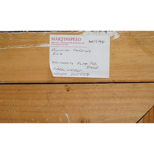 47 - § Carel Weight CH, CBE, RA  (1908-1997)'Nighfall'figures walking along a country path at sunset,oil ... 