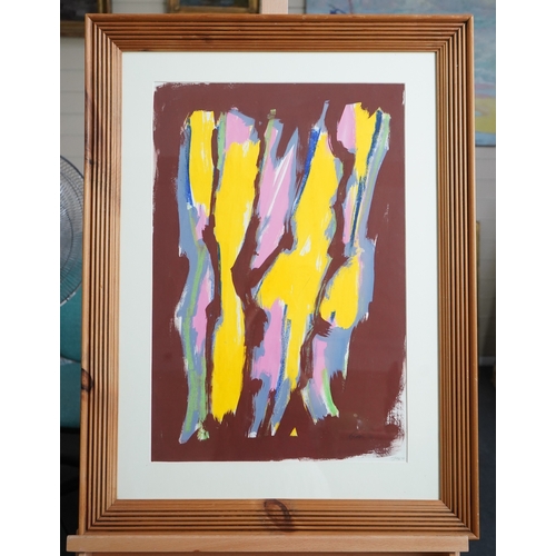 58 - § William Gear RA RBSA  (1915-1997)'Fluid Yellow, July 1970'signed and dated lower right,mixed media... 