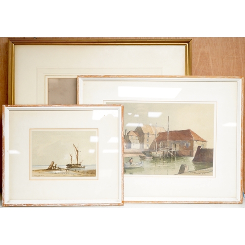 1704 - 19th century English School, An Austrian brig off Trieste, watercolour, together with two other wa... 