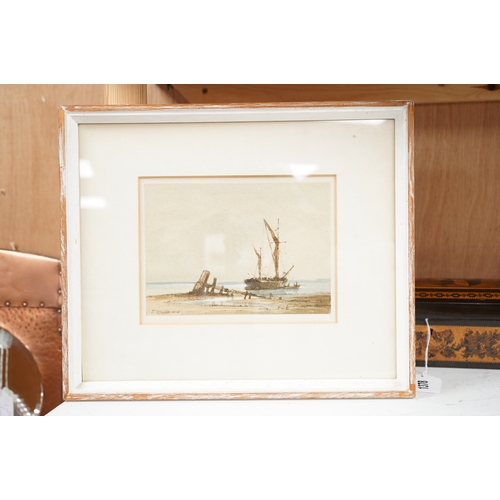 1704 - 19th century English School, An Austrian brig off Trieste, watercolour, together with two other wa... 