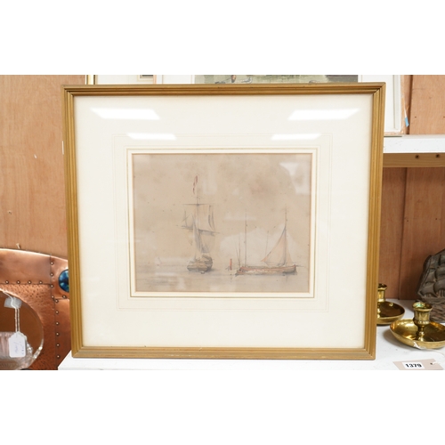 1704 - 19th century English School, An Austrian brig off Trieste, watercolour, together with two other wa... 