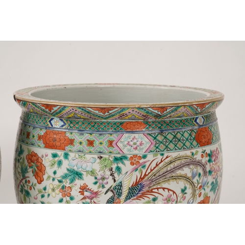 A good pair of large Chinese famille rose fish bowls, 19th century ...