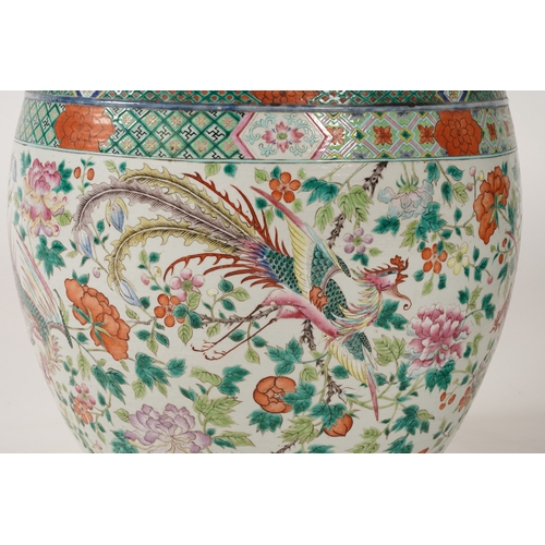 A good pair of large Chinese famille rose fish bowls, 19th century ...