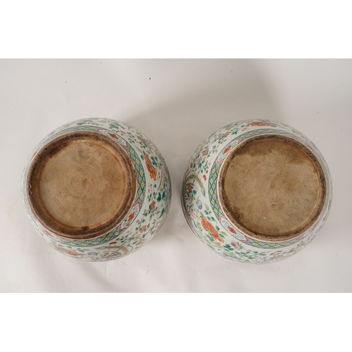 A good pair of large Chinese famille rose fish bowls, 19th century ...