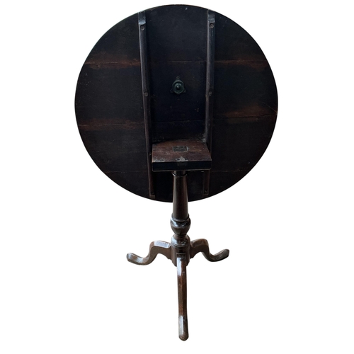 2002 - An early 19th century circular oak tilt top tripod tea table, diameter 76cm, height 72cm