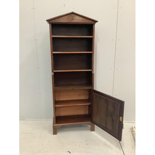2017 - A Regency style mahogany open bookcase, width 60cm, depth 26cm, height 166cm