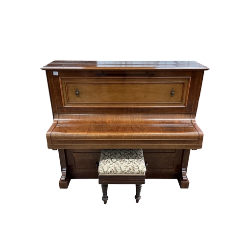 2038 - An early 20th century Bechstein mahogany upright piano, width 157cm, depth 60cm, height 129cm CITES ... 