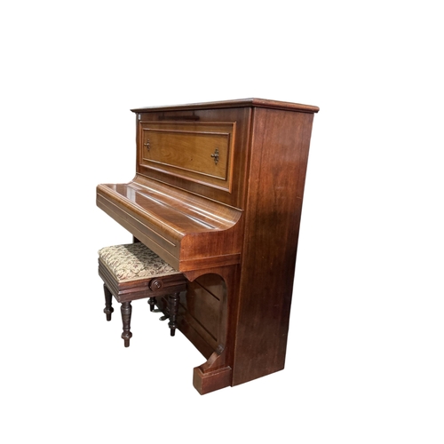 2038 - An early 20th century Bechstein mahogany upright piano, width 157cm, depth 60cm, height 129cm CITES ... 