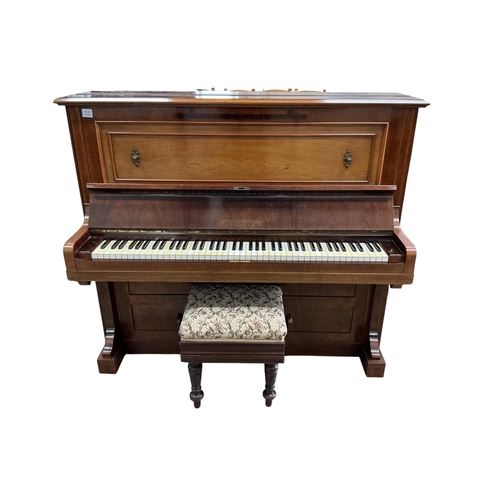 2038 - An early 20th century Bechstein mahogany upright piano, width 157cm, depth 60cm, height 129cm CITES ... 