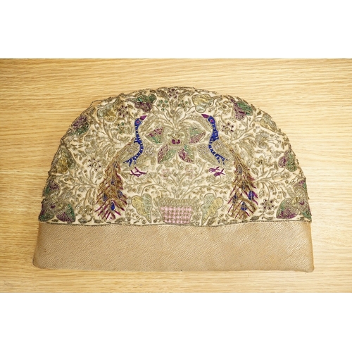 2457 - An Indian metallic thread tea cosy-33cm wide at base