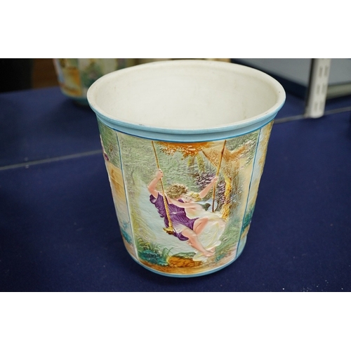 2463 - A late 19th century lithophane hanging lantern