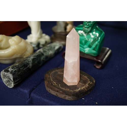 2478 - A group of six Chinese hardstone and soapstone carvings, tallest 13cm