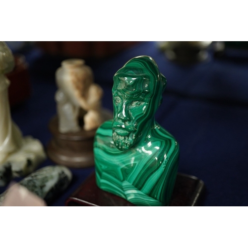 2478 - A group of six Chinese hardstone and soapstone carvings, tallest 13cm