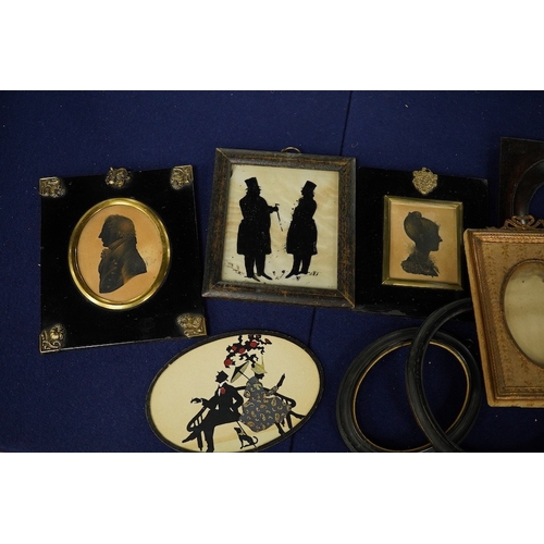 2484 - A quantity of 19th century and later silhouette portraits and frames