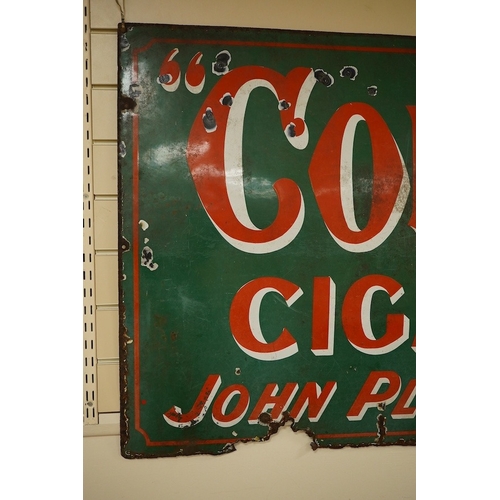 2492 - A vintage John Player and Sons Country Life Cigarettes enamel advertising sign, 81 x 212cm