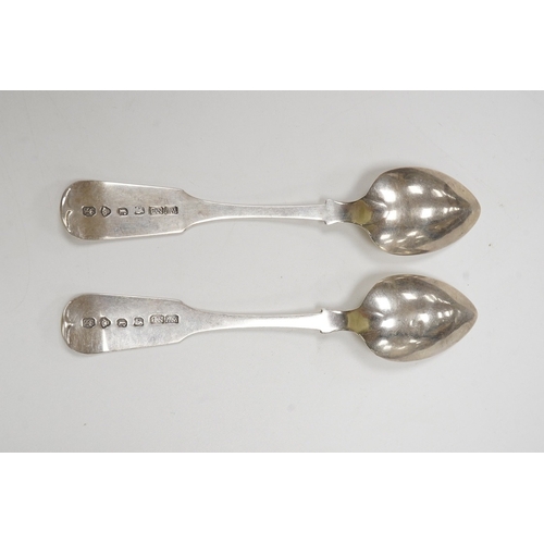 A pair of mid 19th century Canadian white metal fiddle pattern ...