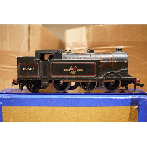 254 - A collection of Hornby Dublo railway for 3-rail running, including three boxed locomotives; an LNER ... 