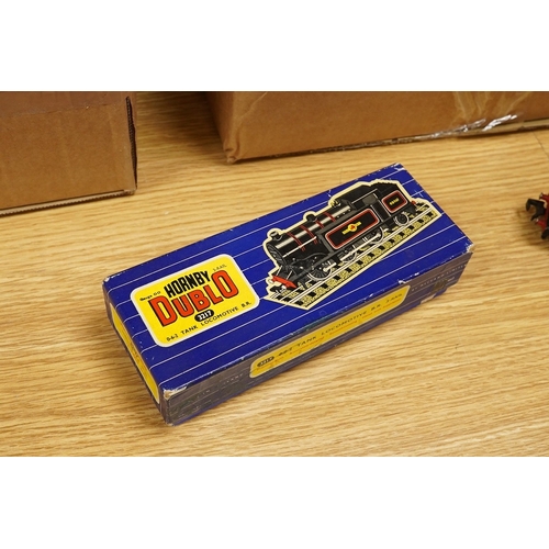 254 - A collection of Hornby Dublo railway for 3-rail running, including three boxed locomotives; an LNER ... 