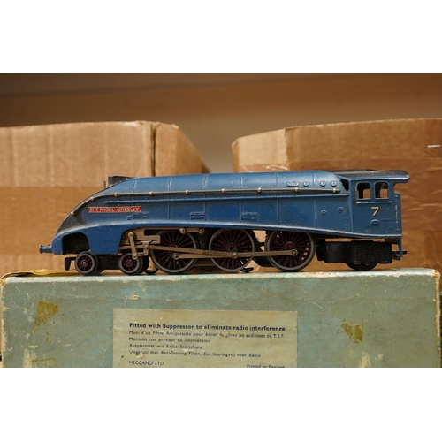 254 - A collection of Hornby Dublo railway for 3-rail running, including three boxed locomotives; an LNER ... 